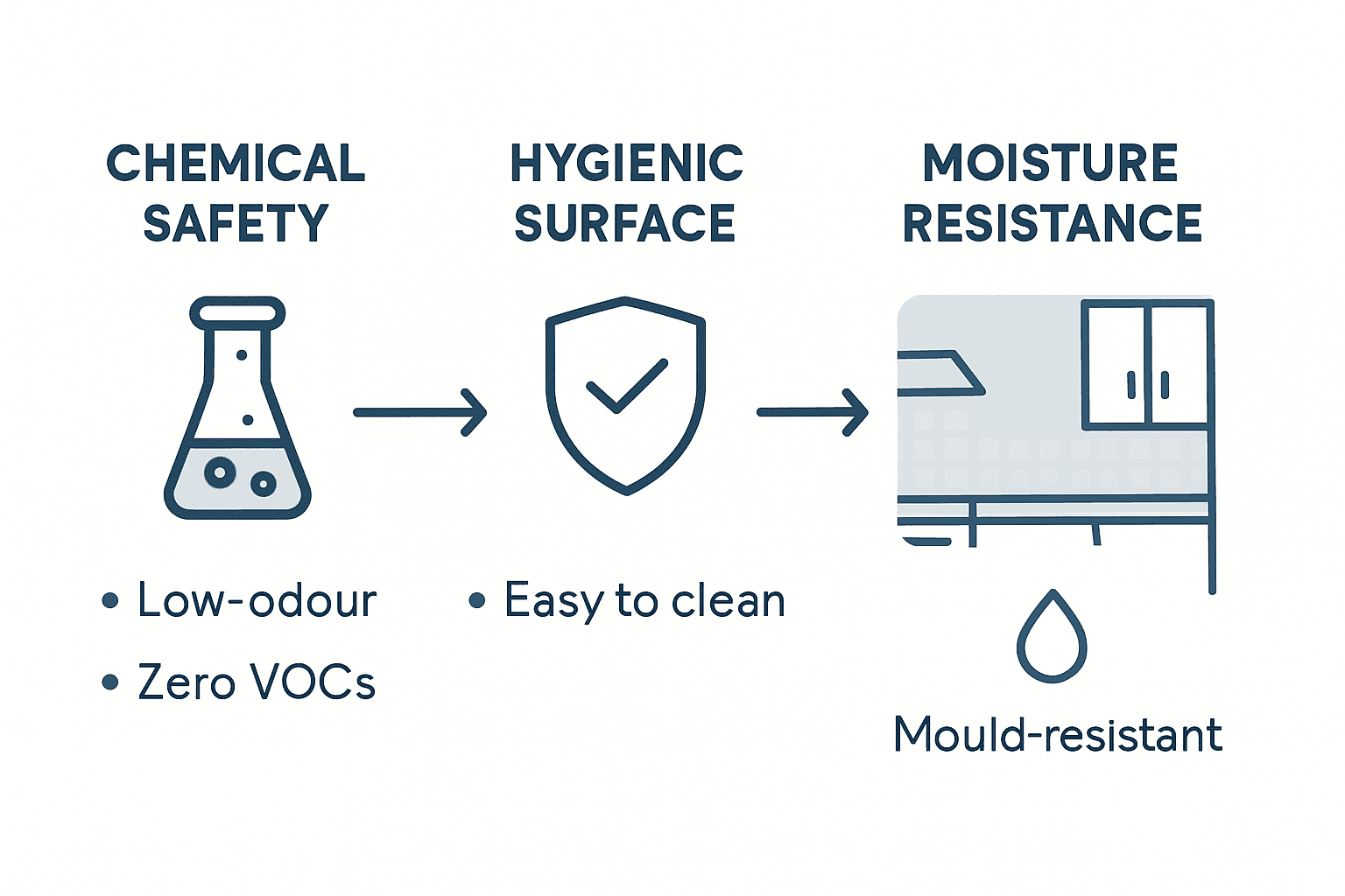 Infographic of food-safe kitchen paint features