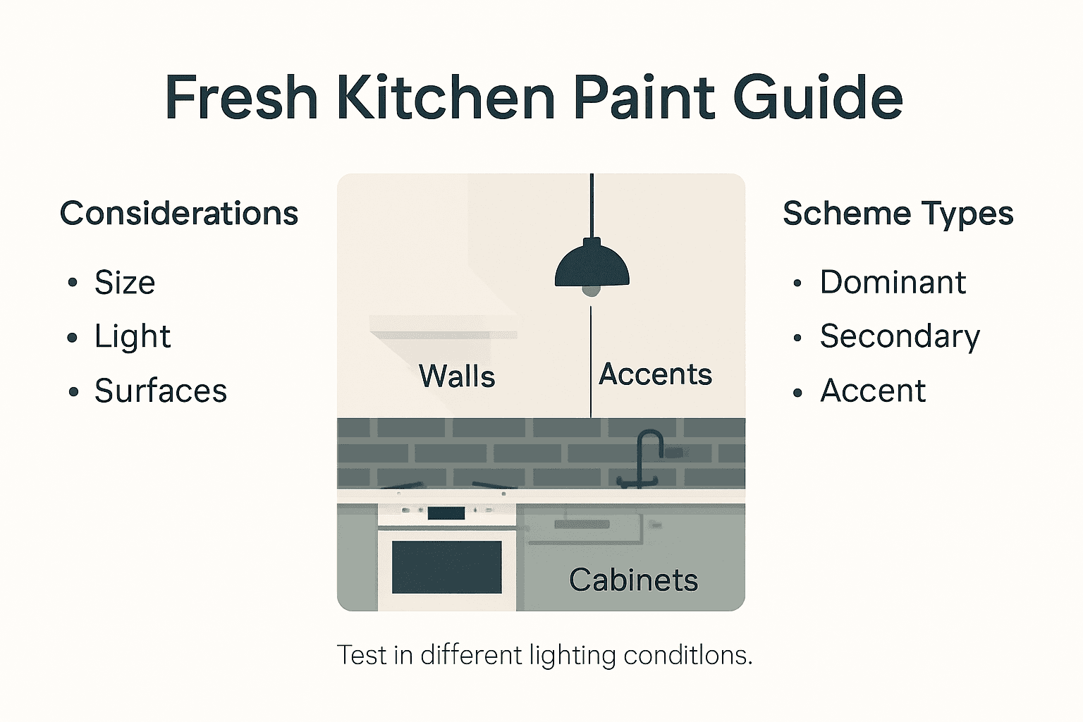 Infographic overview for kitchen paint color selection