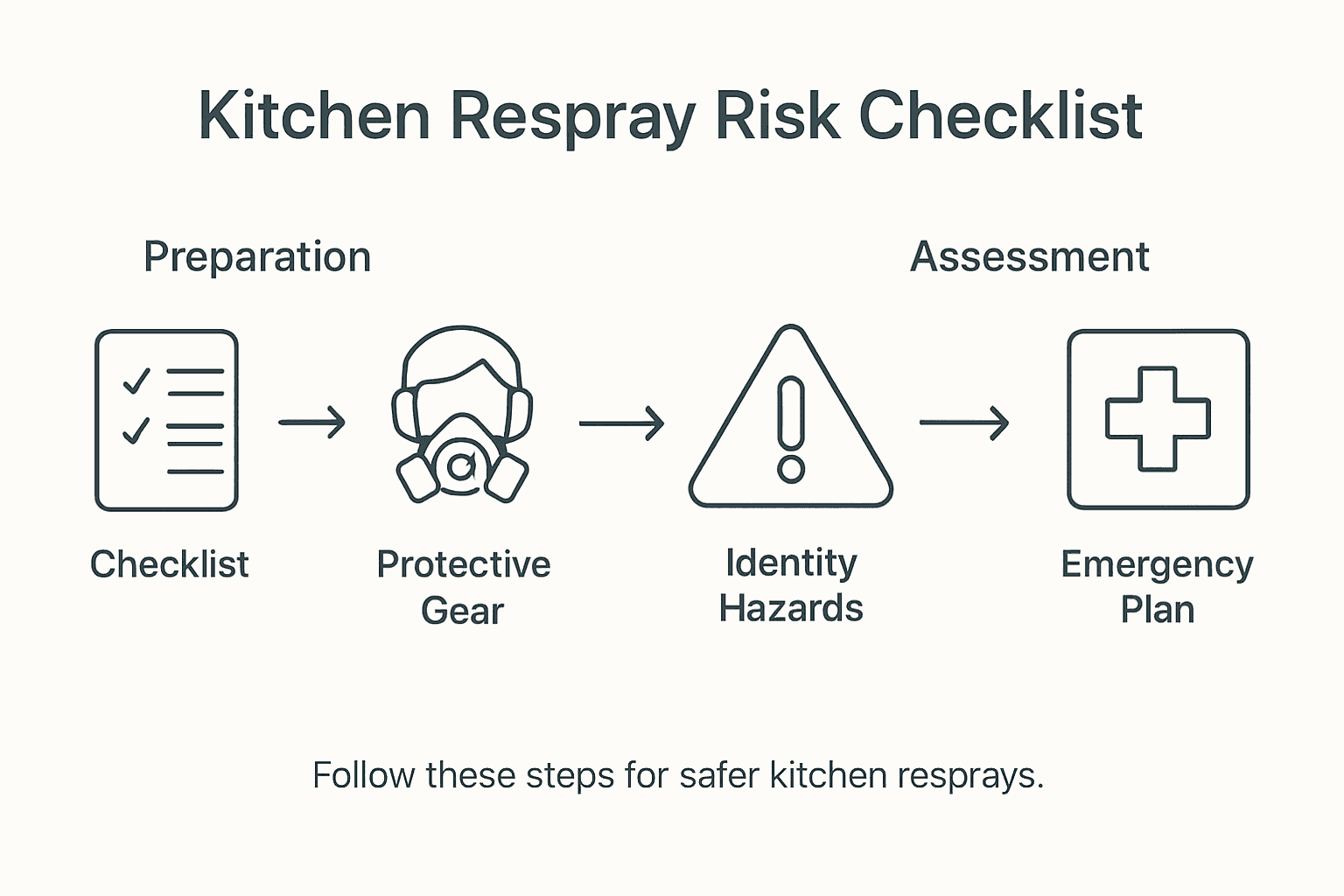 Infographic showing kitchen respray risk steps
