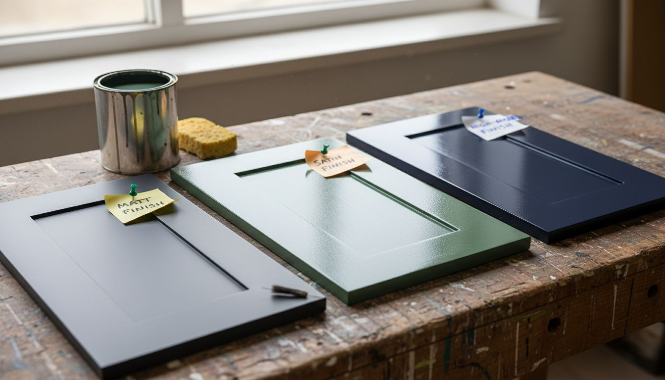 Comparison of matte satin gloss kitchen finishes