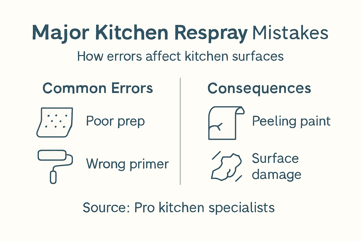 Infographic on kitchen respray errors and effects