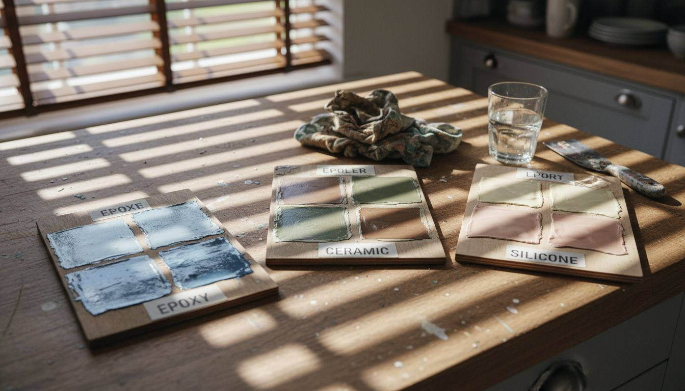 Sample boards of kitchen heat resistant paints