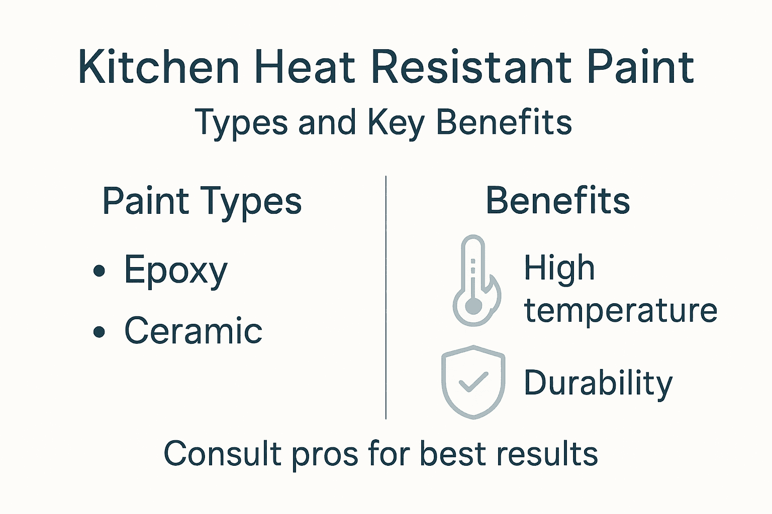 Infographic on kitchen heat resistant paint types and benefits