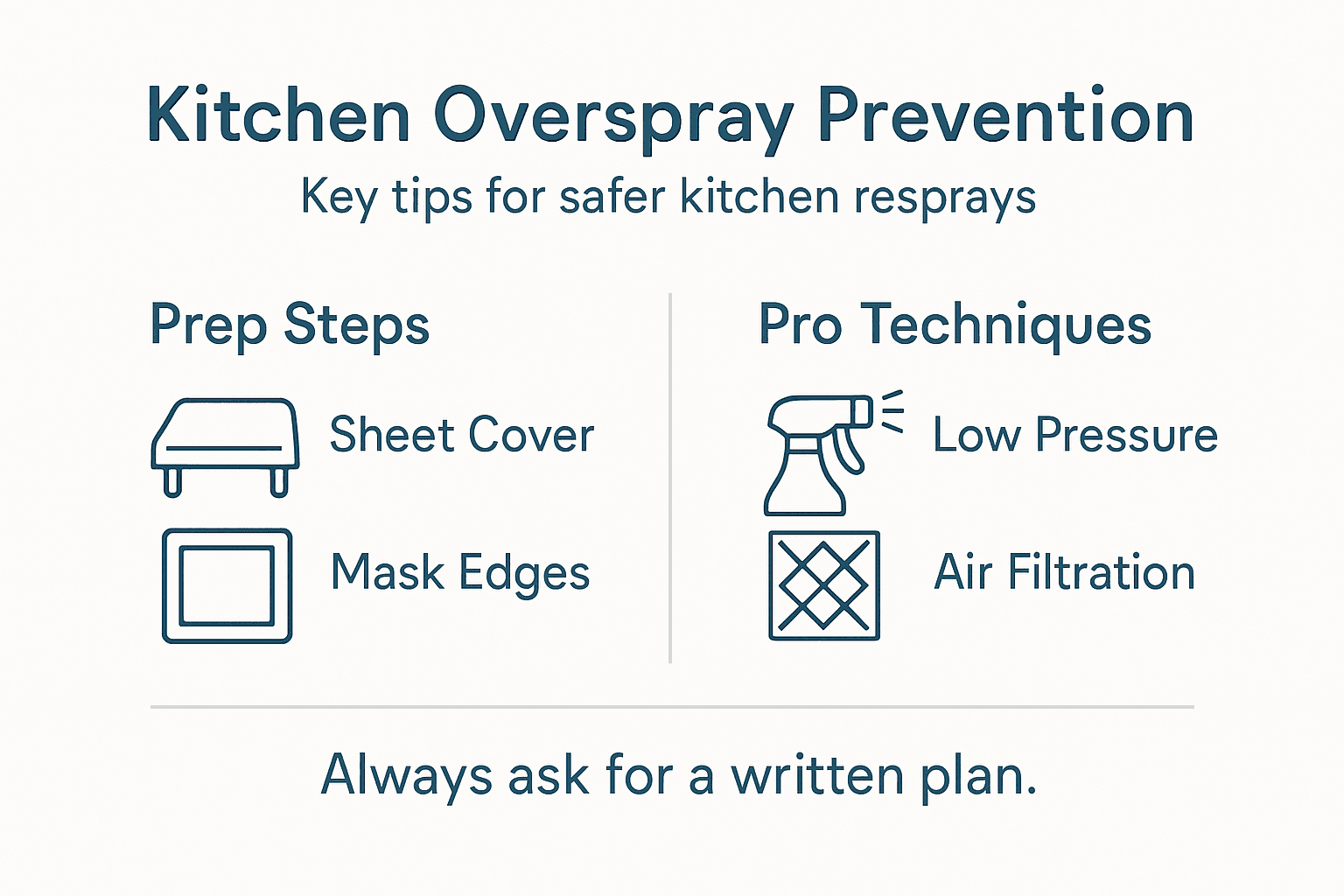 Infographic showing overspray protection strategies