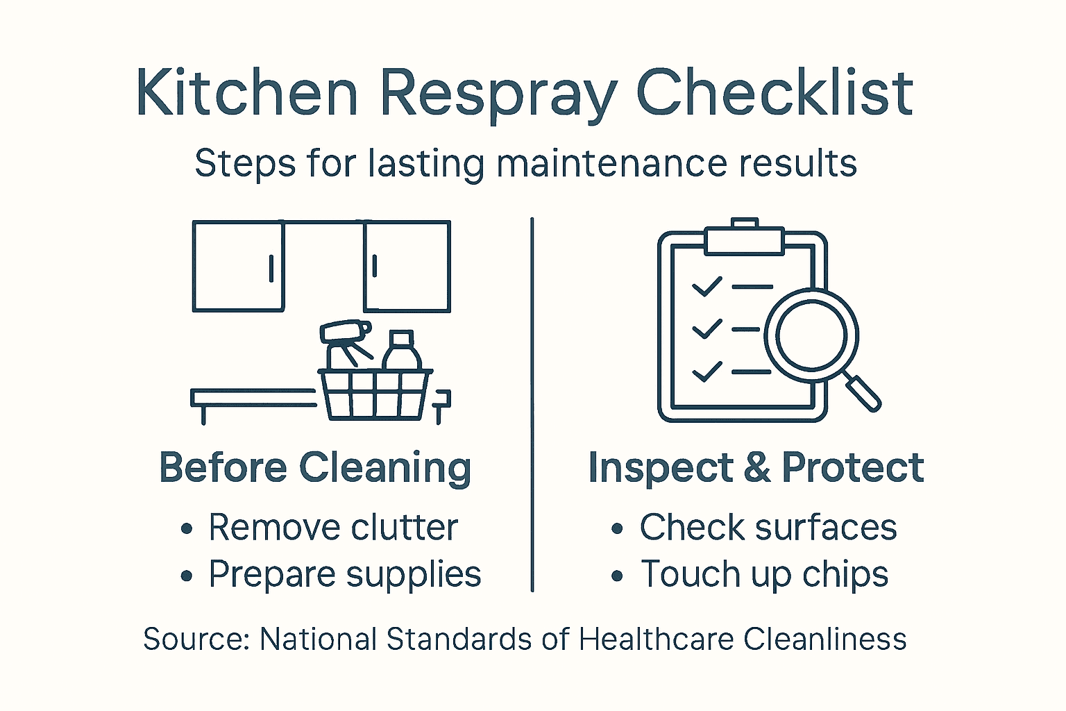 Infographic on kitchen respray inspection steps