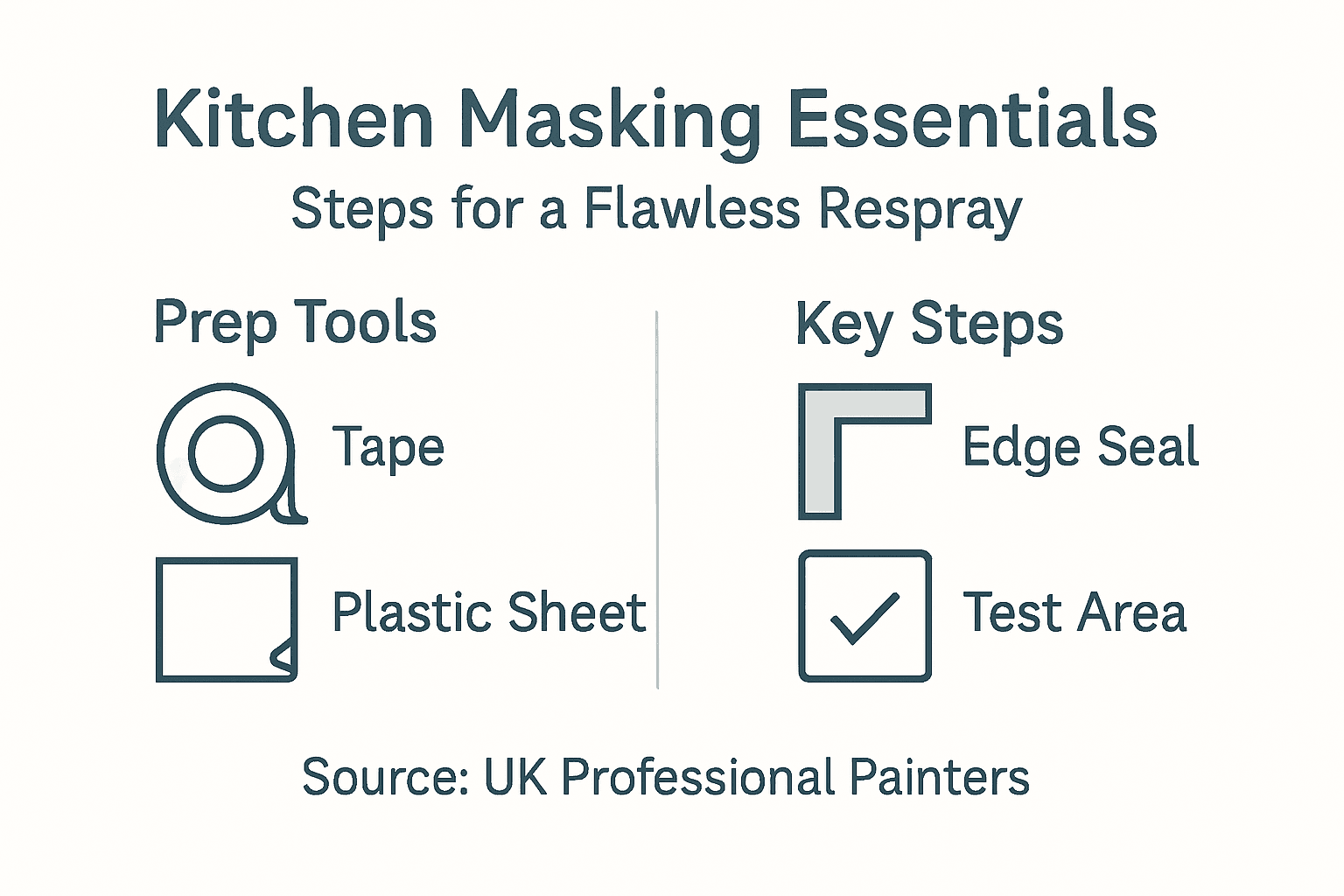 Infographic on kitchen respray masking essentials