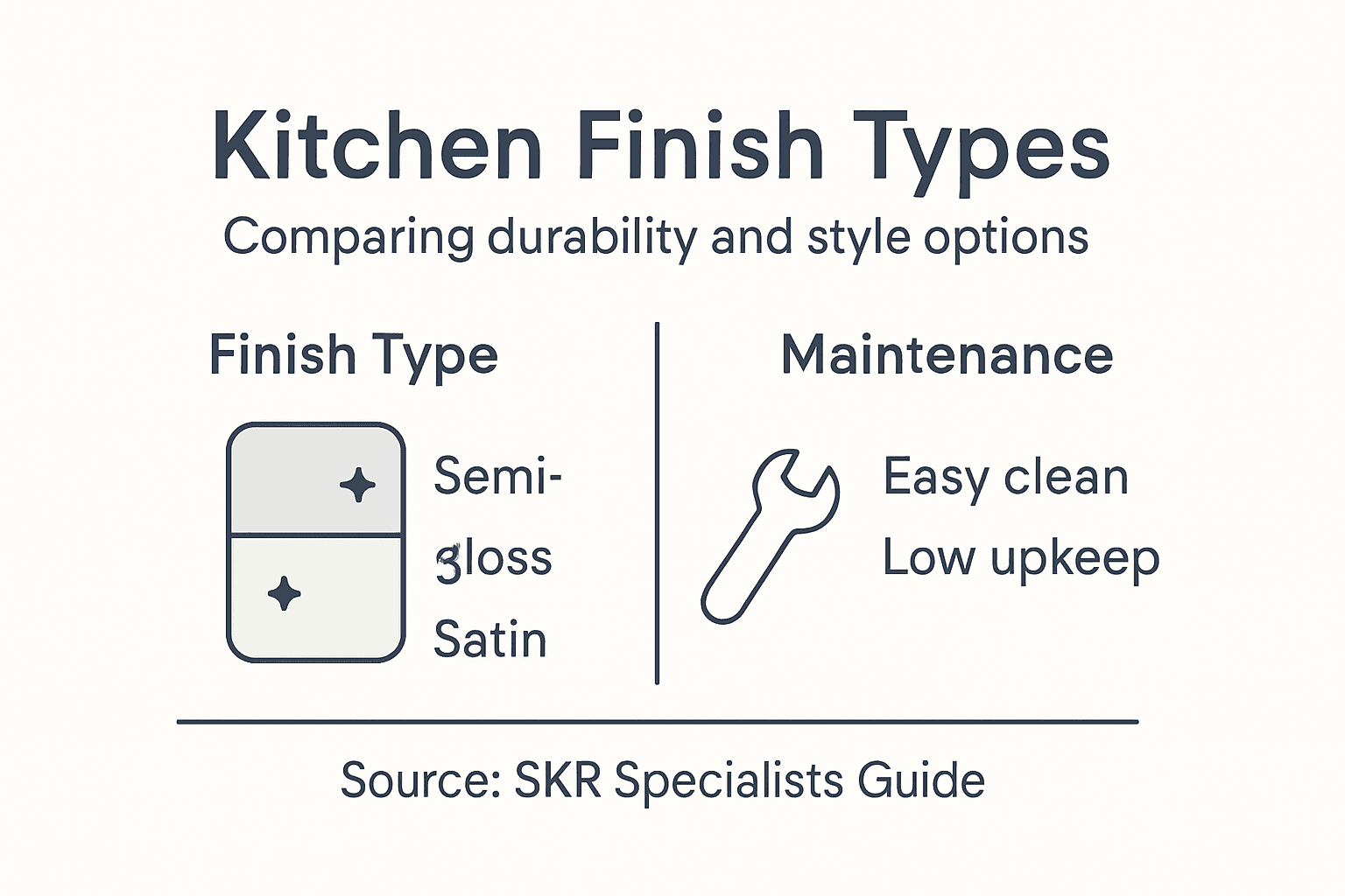 Infographic comparing kitchen respray finishes