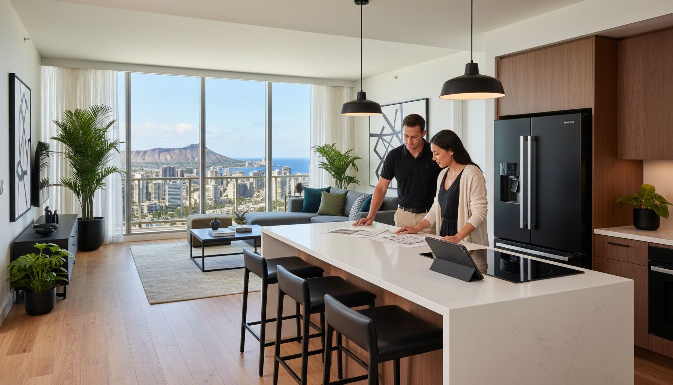 Modern Waikiki condo interior