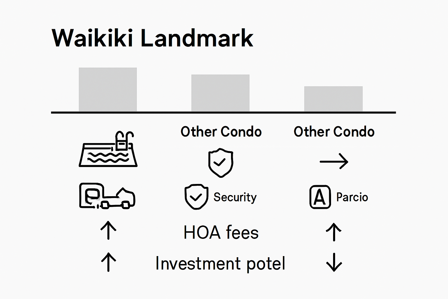 Waikiki Landmark vs. other condos comparison infographic