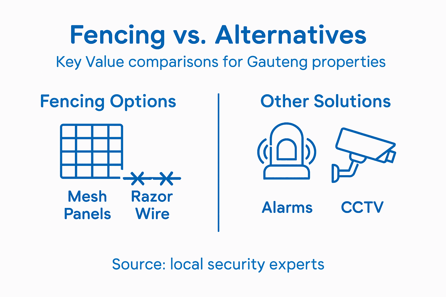 Infographic comparing fencing and alternatives