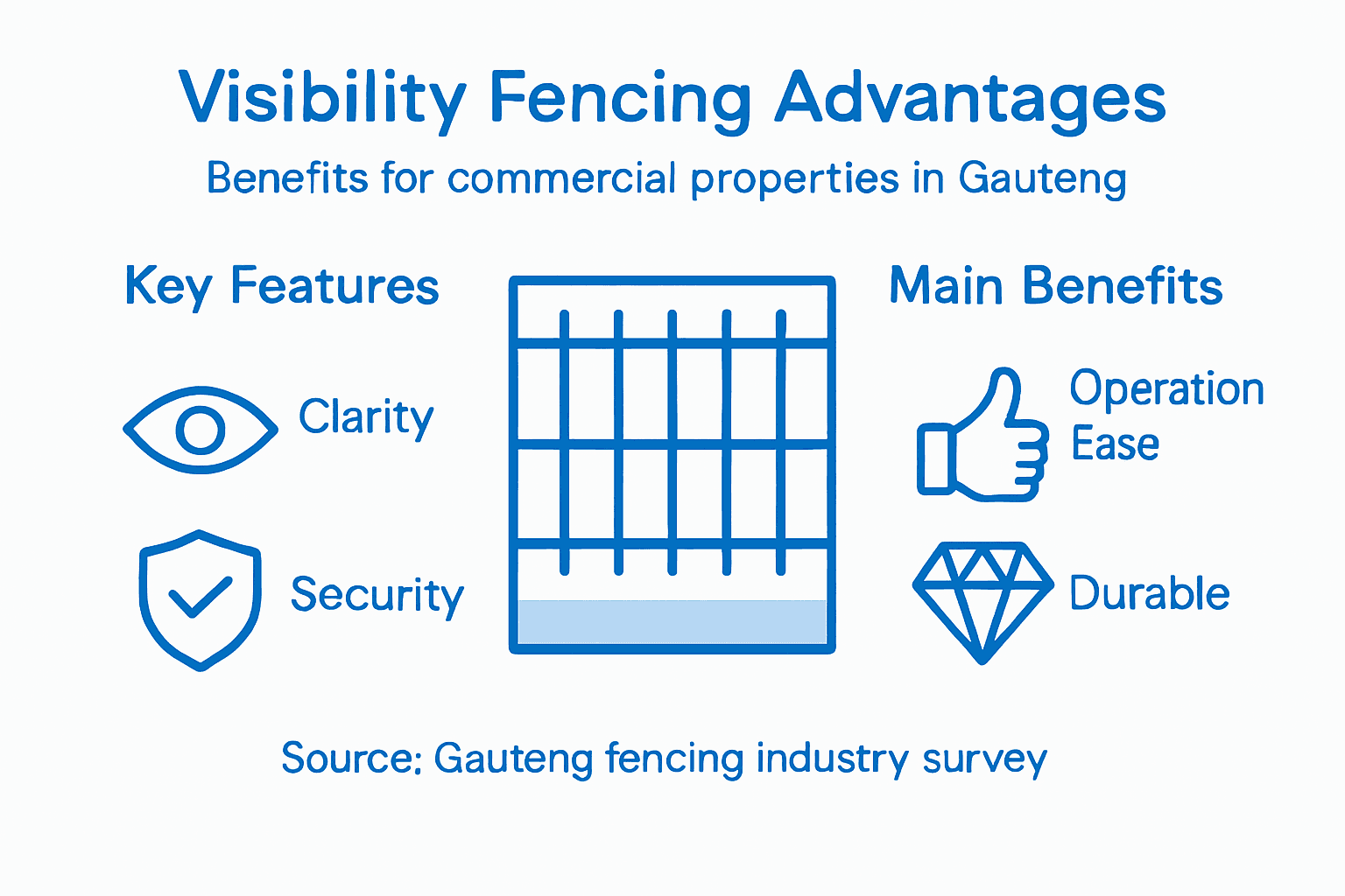Infographic showing key features and benefits of fencing