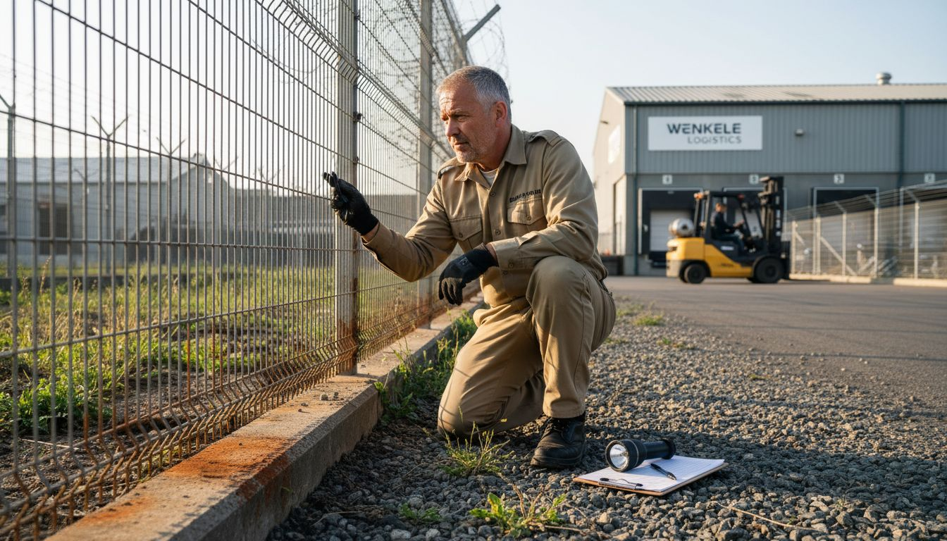 Supervisor checking high security anti-cut fence