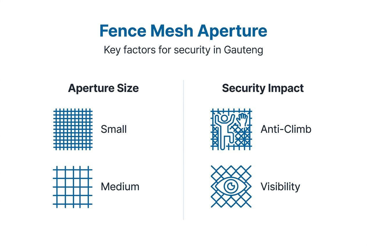 Infographic showing mesh aperture and security impact