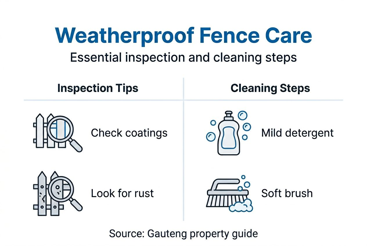 Infographic shows fence inspection and cleaning steps