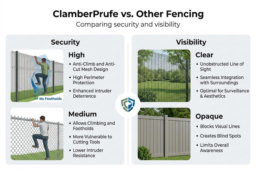 Infographic showing ClamberPrufe versus alternatives