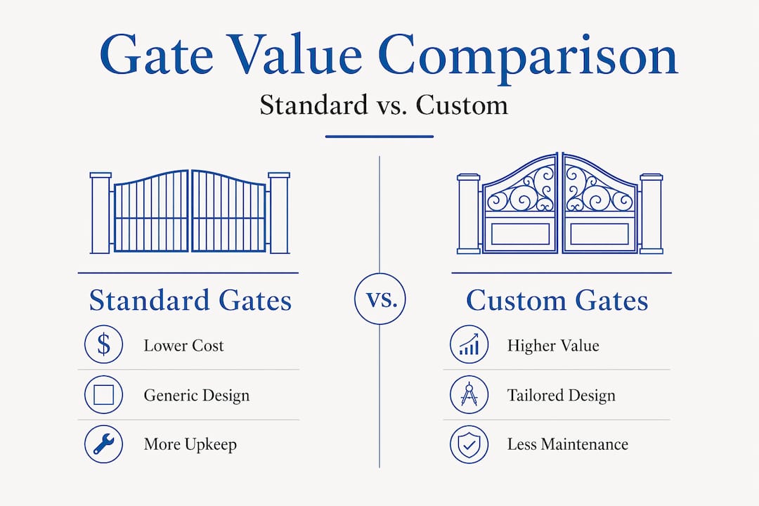 Comparison of standard versus custom gates