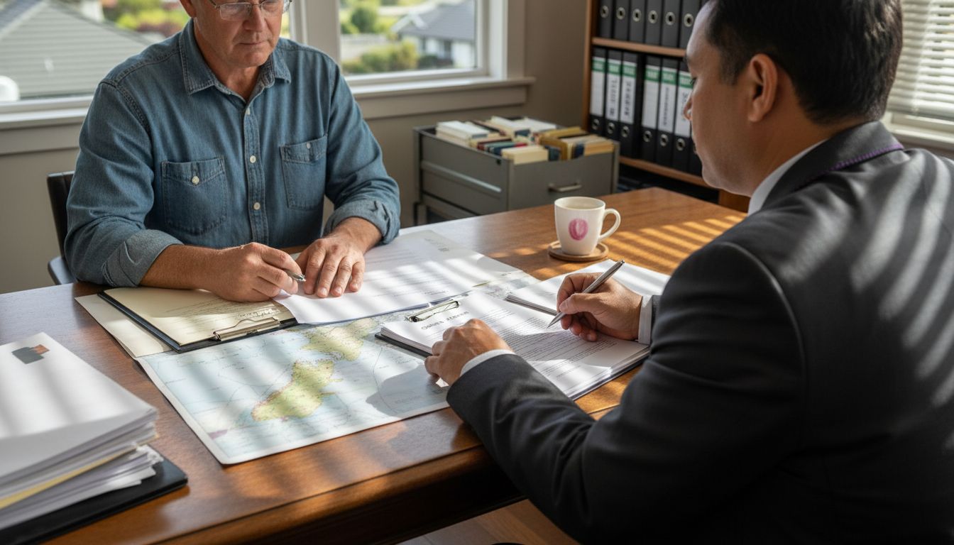 Hands signing New Zealand property contract
