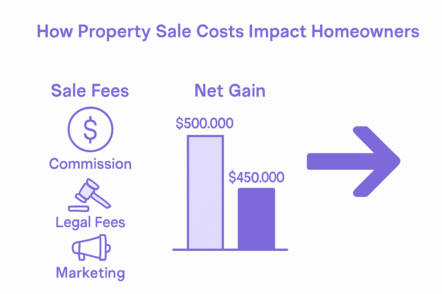 Infographic of NZ property sale costs and net proceeds