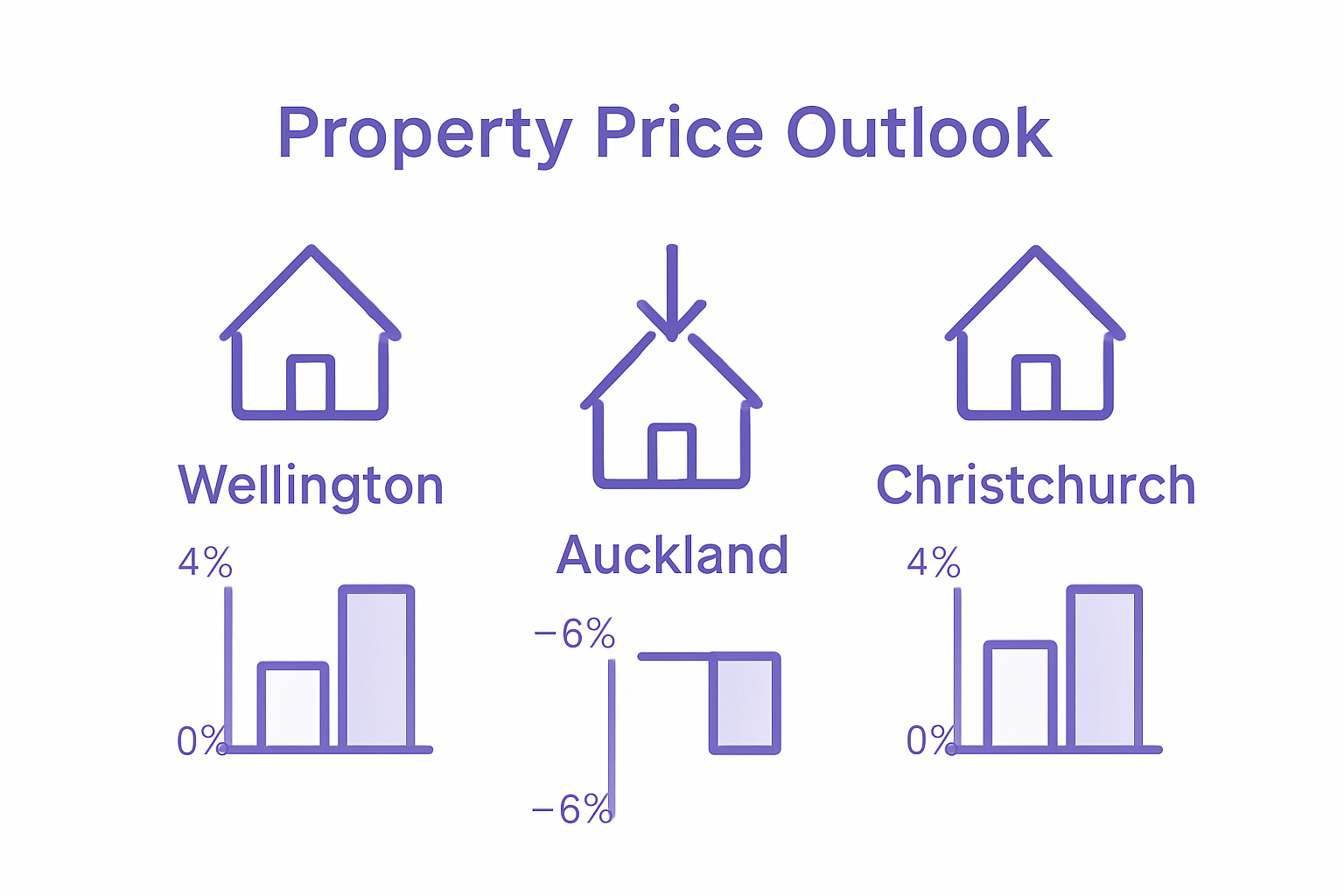 Infographic of NZ regional property trends for 2025