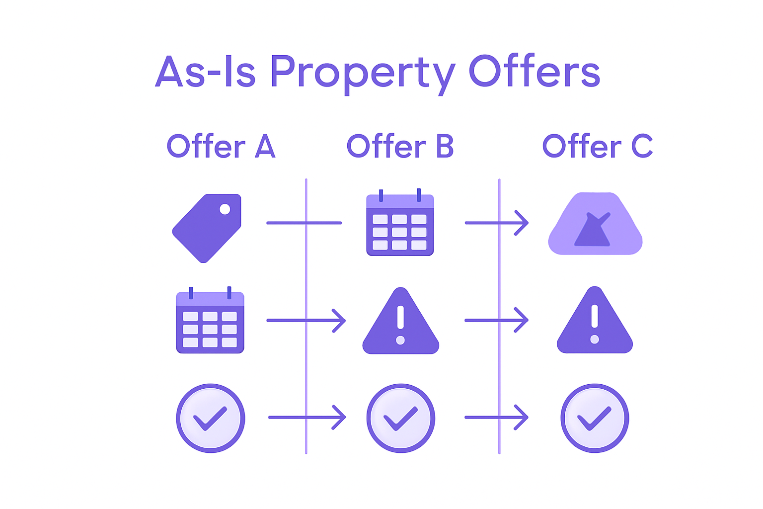 Comparison infographic of property sale offers