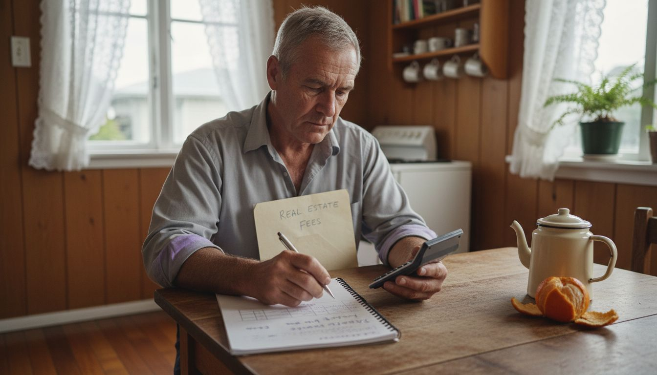 Homeowner calculating property selling costs
