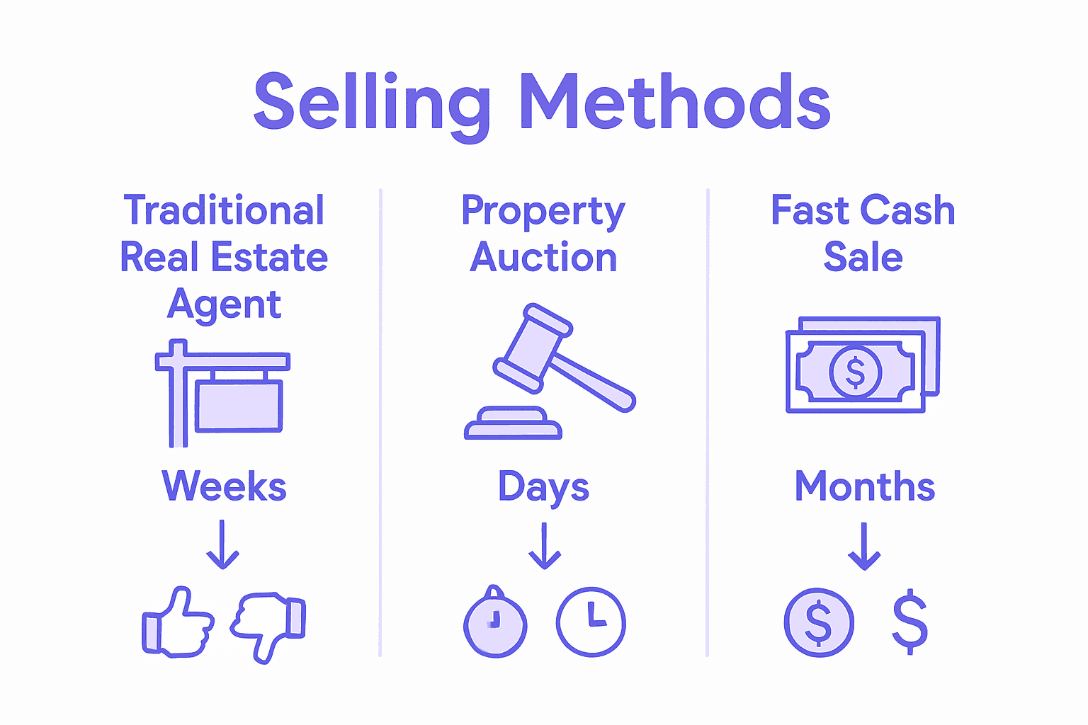 Infographic comparing house selling options in NZ