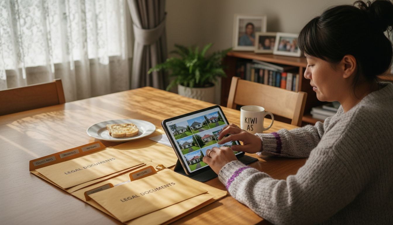 Woman submitting property details online