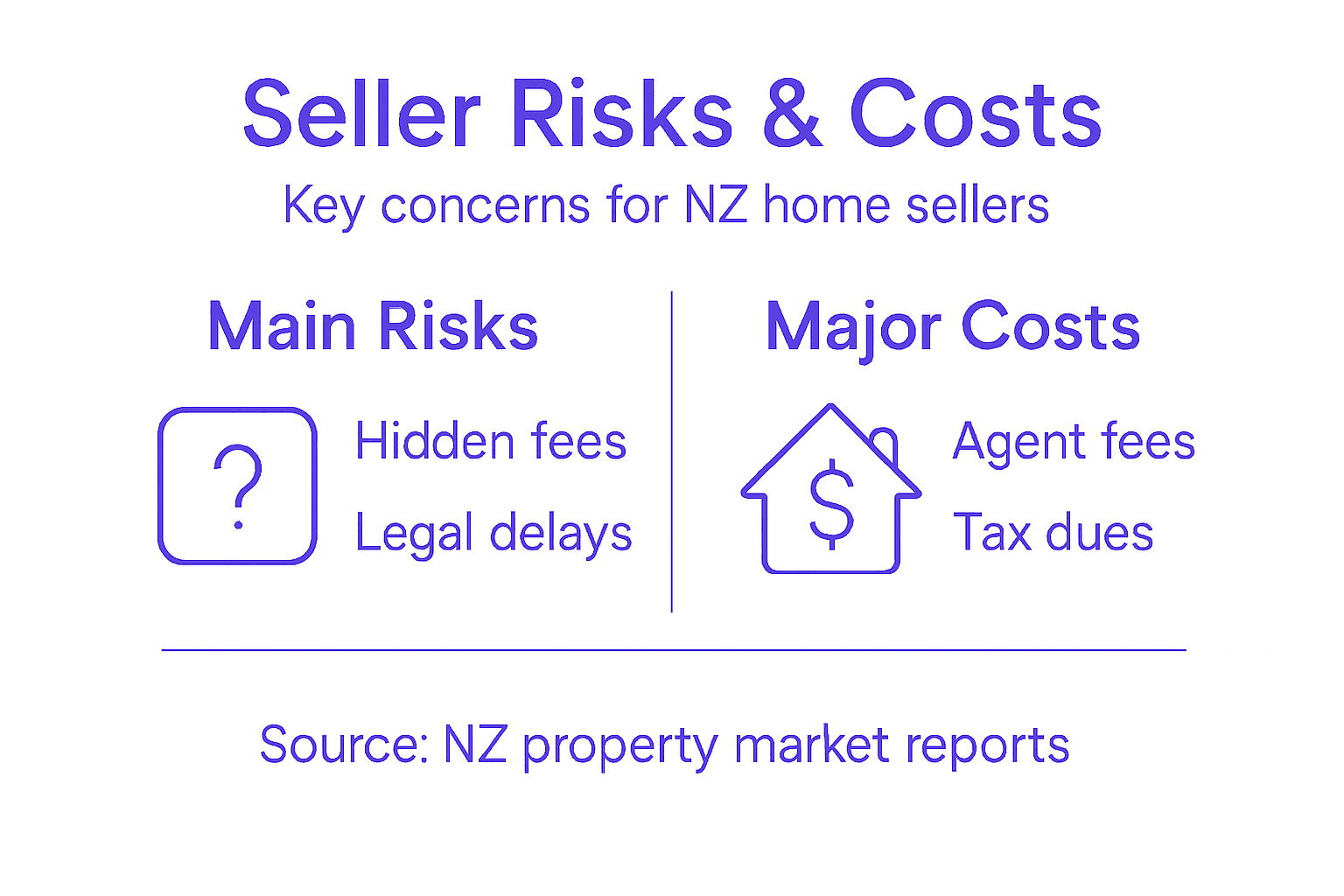 Infographic showing seller risks and costs in NZ