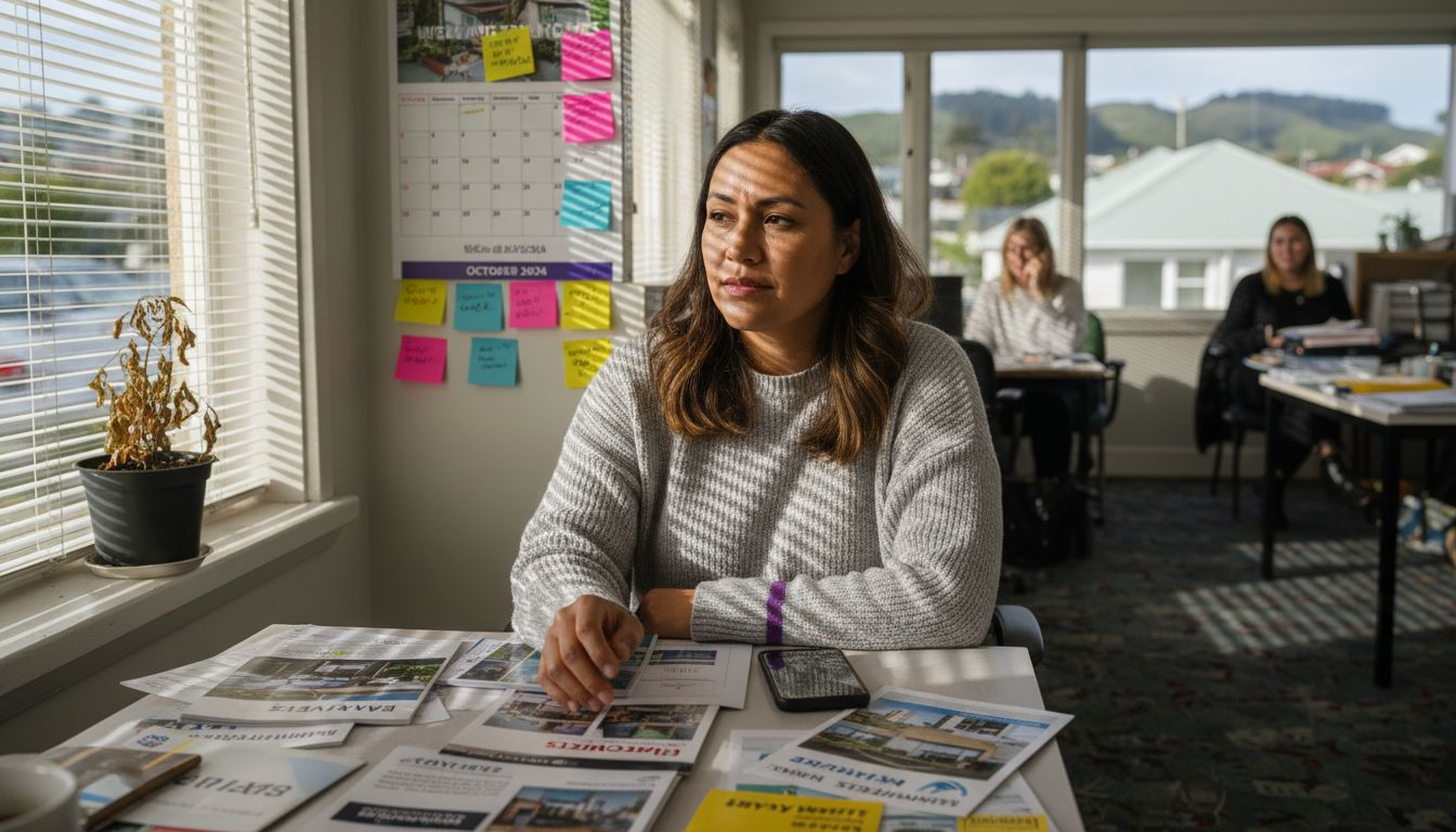 Real estate agent reviewing diverse buying services