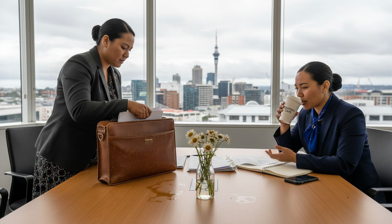 Property buyers in corporate office meeting