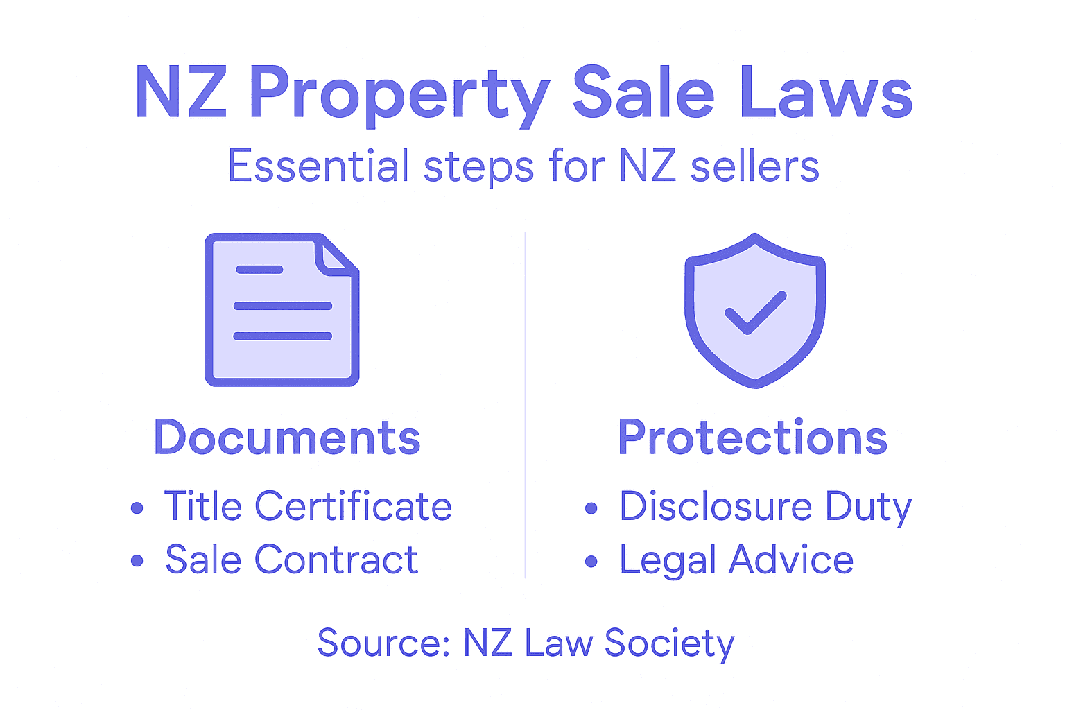 Infographic summarising NZ property sale laws