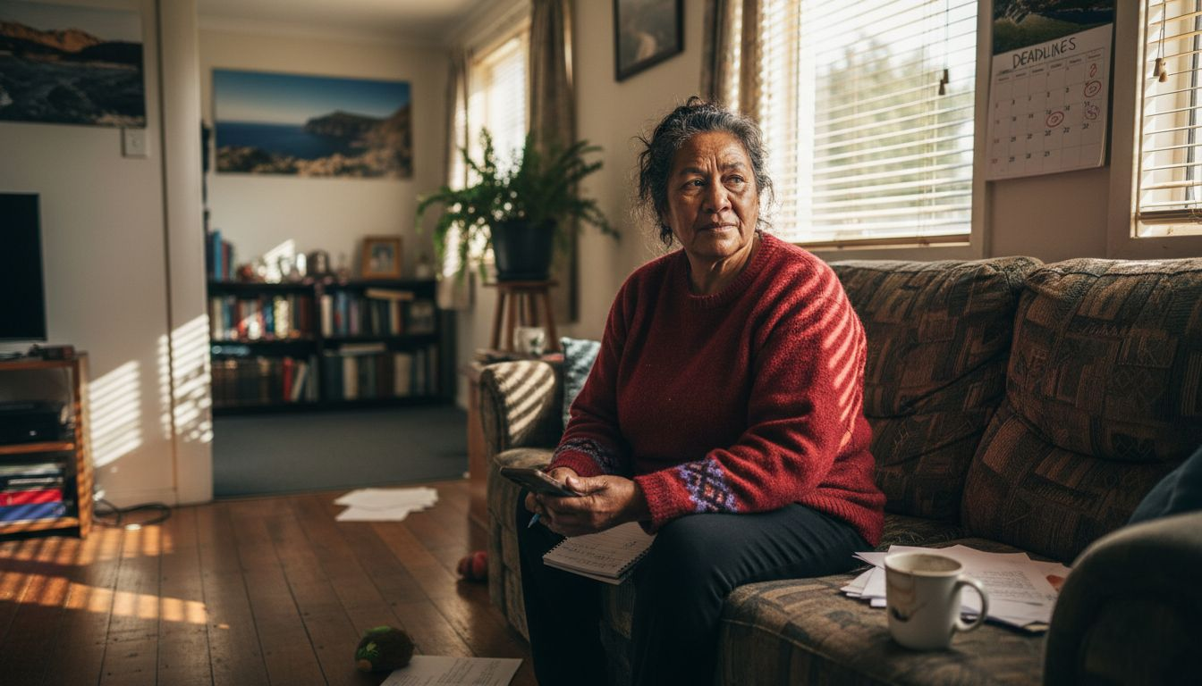Woman alone stressed about home sale