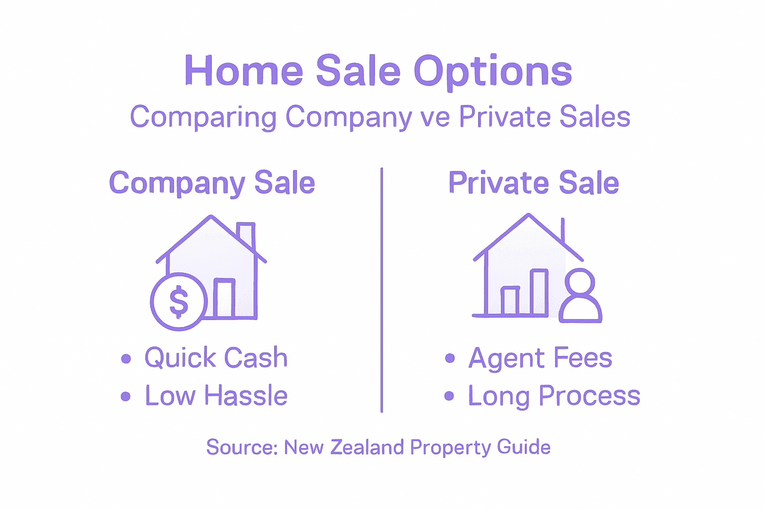 Infographic comparing company and private sales