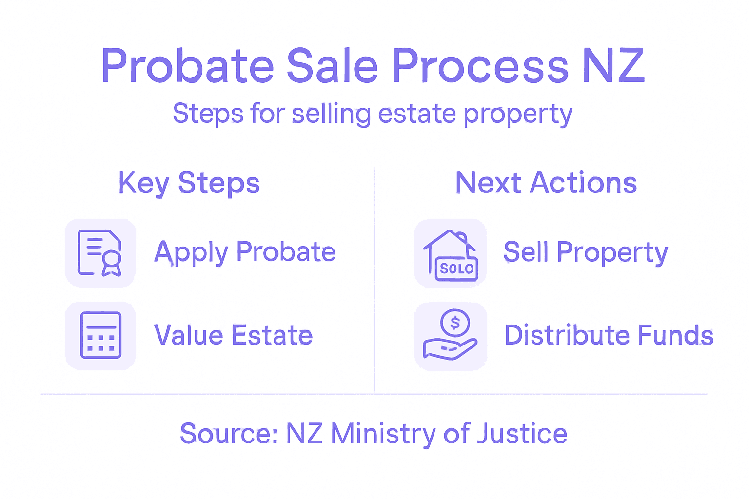 Infographic explaining probate property sale steps