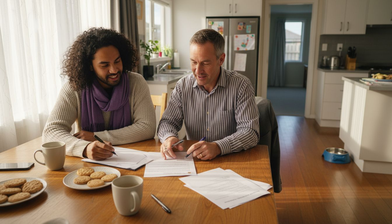 Couple negotiating pre-auction sale contract