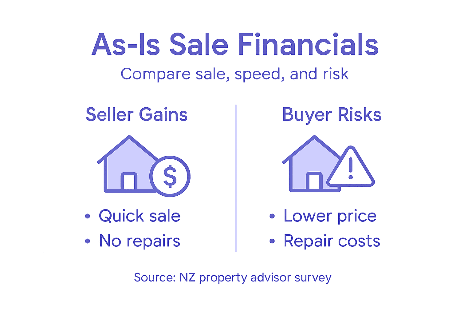 Financial trade-off infographic for as-is property sales