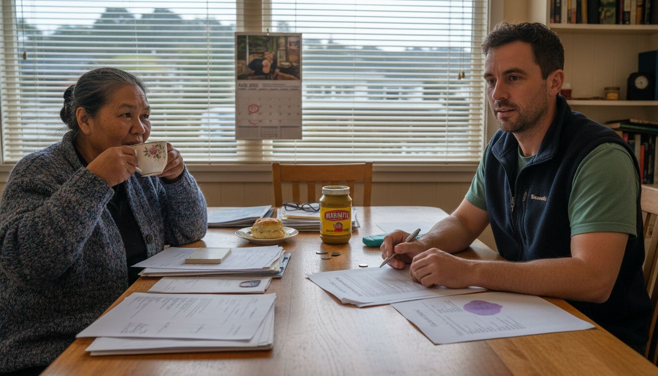Seller and buyer finalizing quick home sale