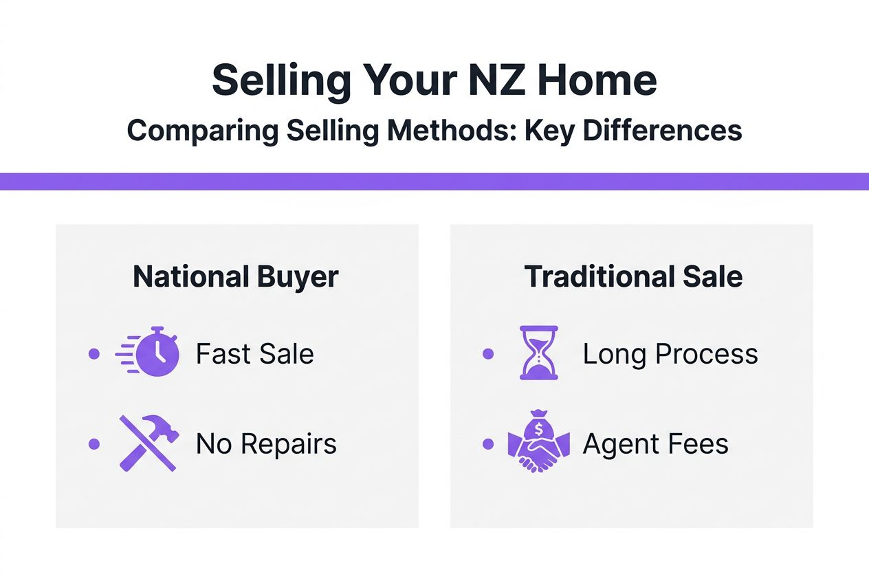 Infographic comparing property selling methods in NZ