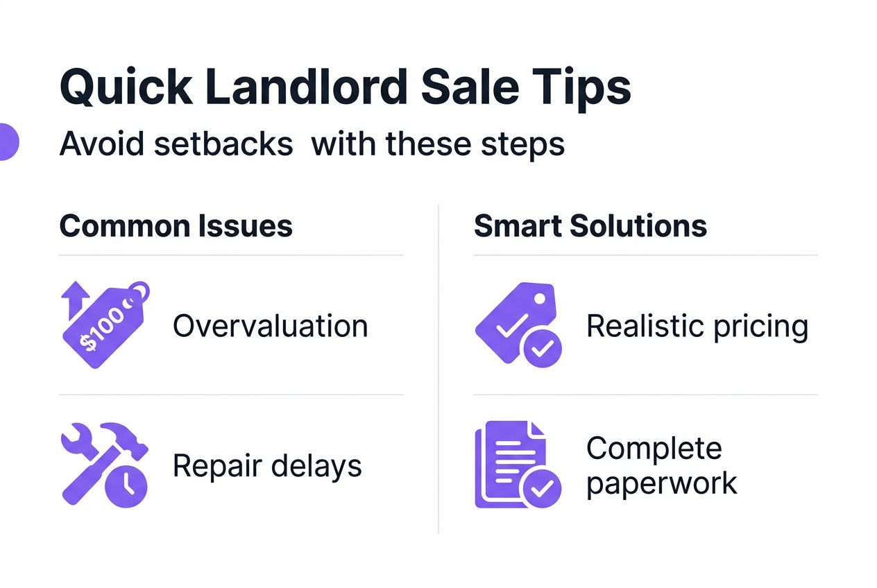 Infographic outlining landlord quick sale challenges and solutions