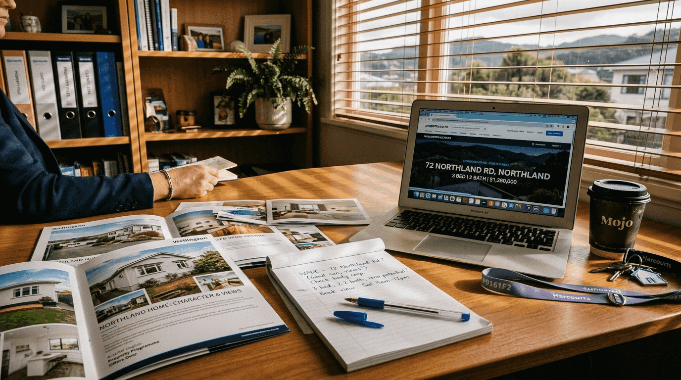Cluttered desk highlighting property selling steps