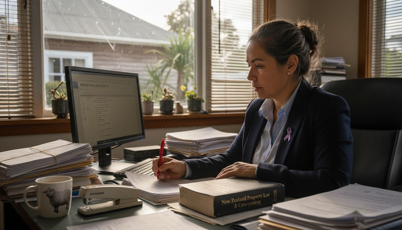 Lawyer reviewing property disclosure paperwork