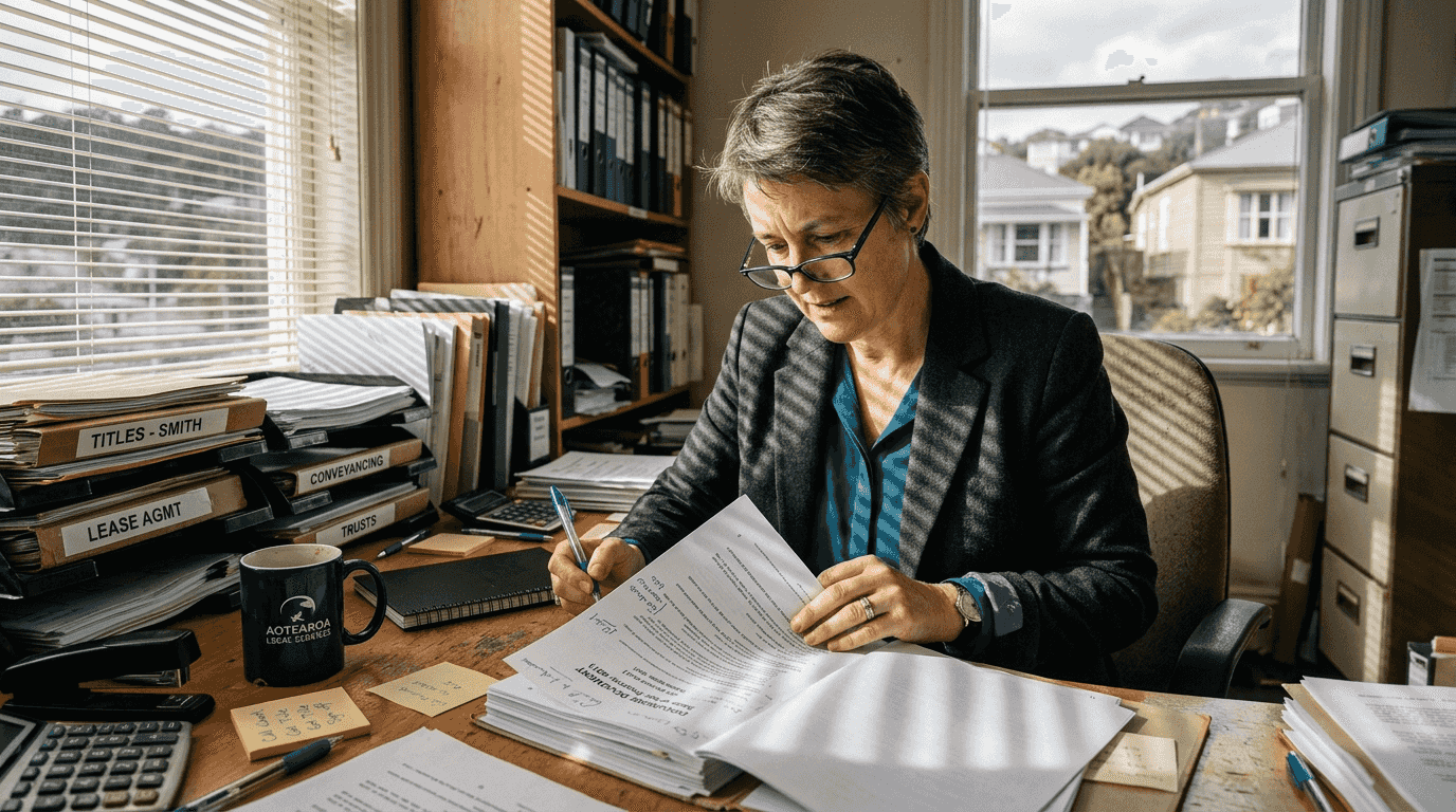 Lawyer reviewing damaged property disclosure papers