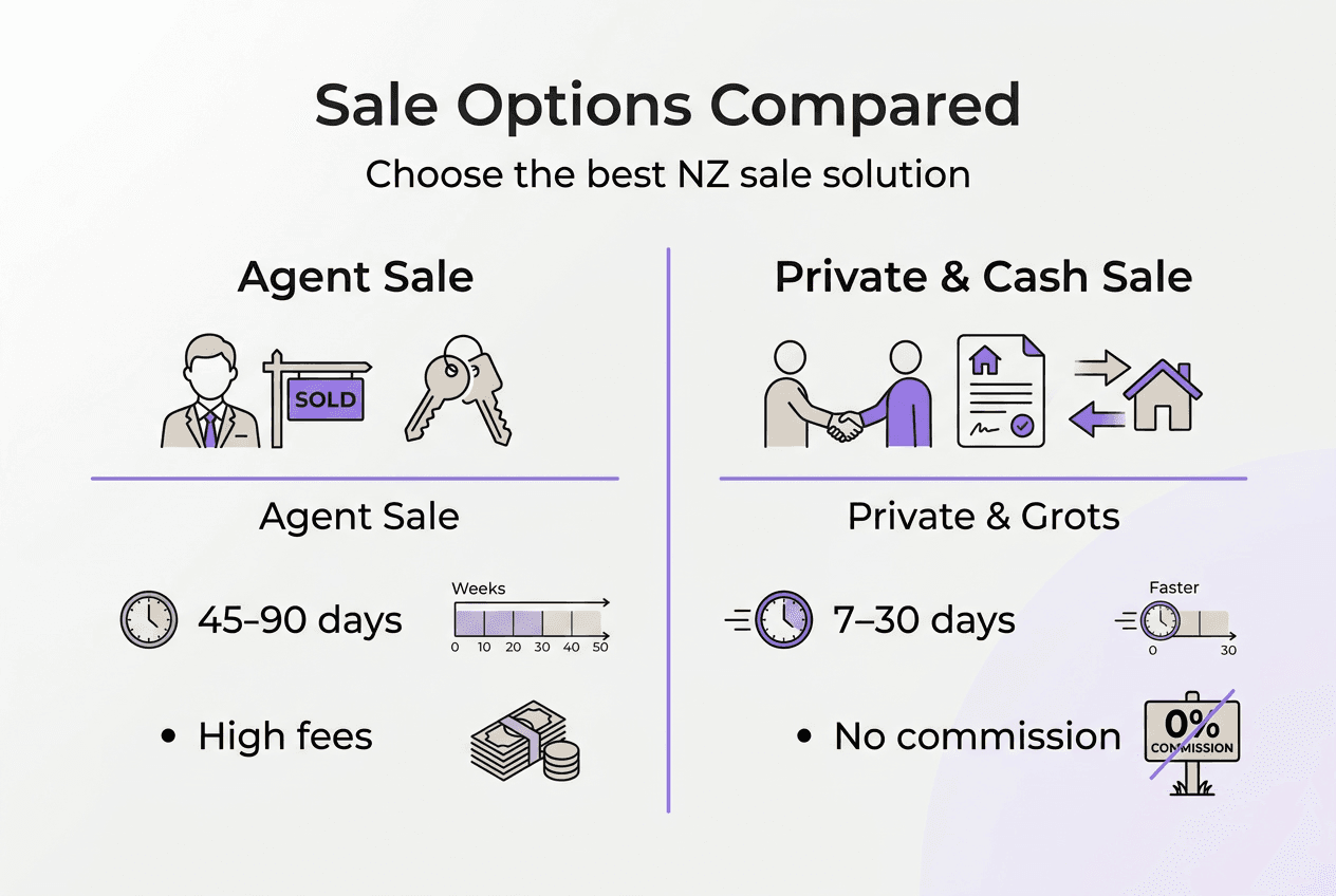 Infographic comparing property sale options