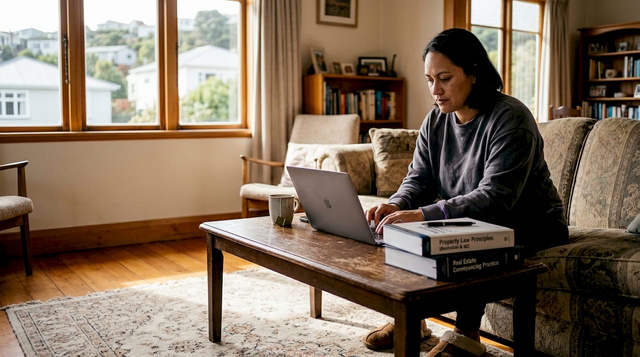 Homeowner checking confidential property email