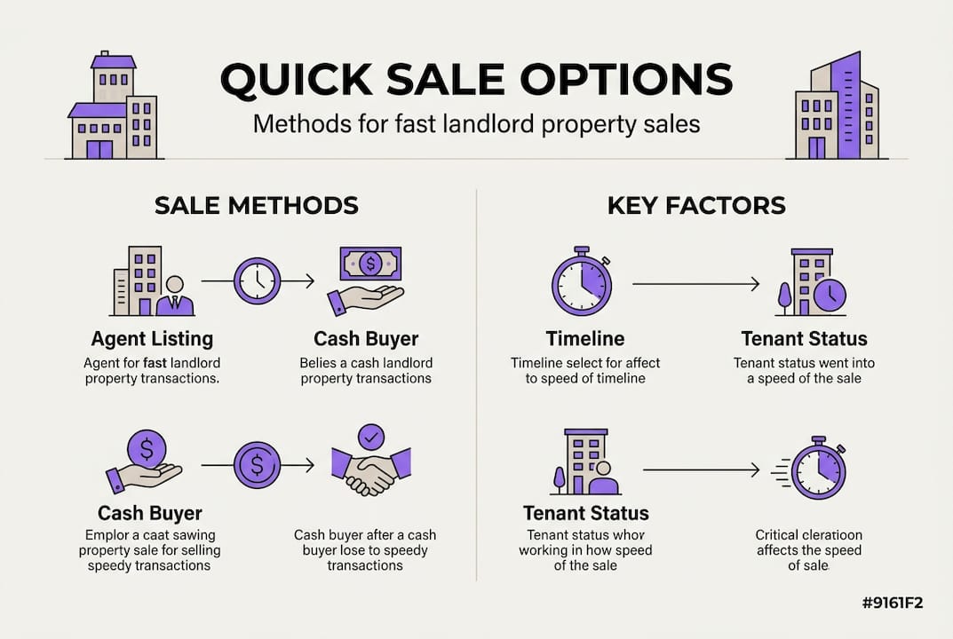 Infographic showing quick sale methods and factors