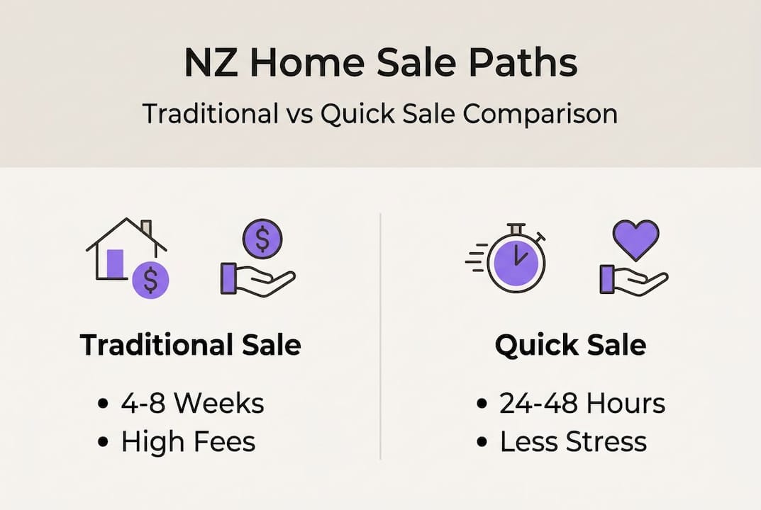 Infographic comparing traditional and quick home sales