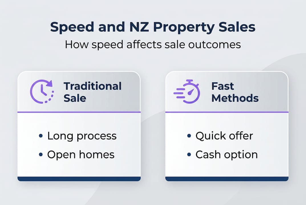 Infographic compares sale speed and methods