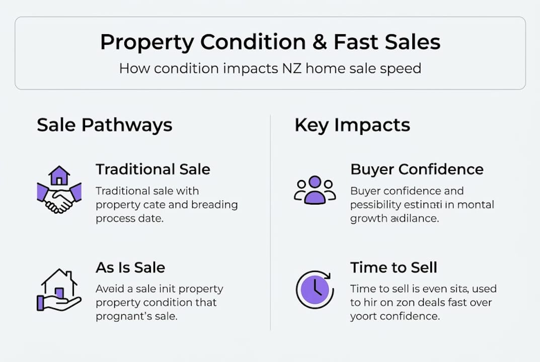 Infographic showing property condition sale pathways