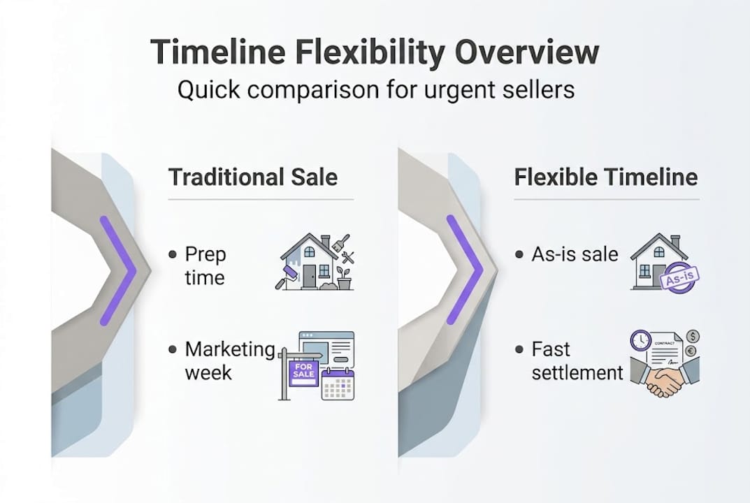 Infographic comparing traditional and flexible sale timelines