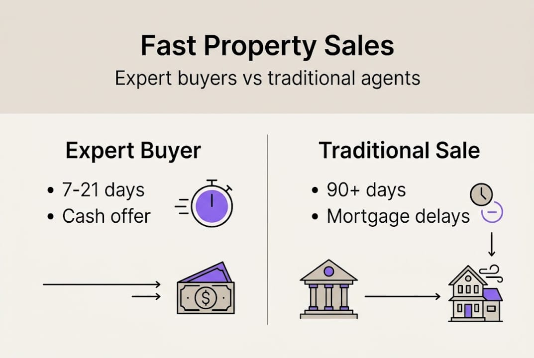 Infographic: expert buyer vs traditional sale speed